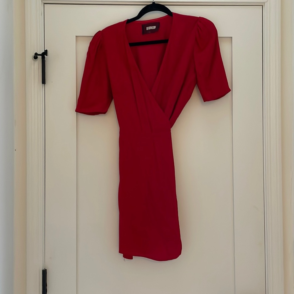 Reformation slightly used red wrap dress